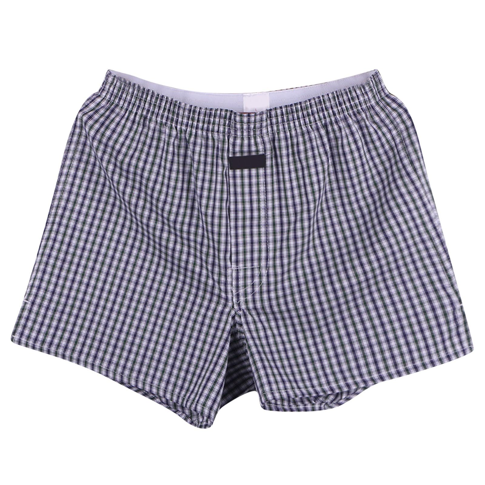 Mens Cotton Relaxed Fit Plus Size Boxer shorts Plaid Stretch Fabric Comfy Sports boxerss Soft Home Sleeping Shorts
