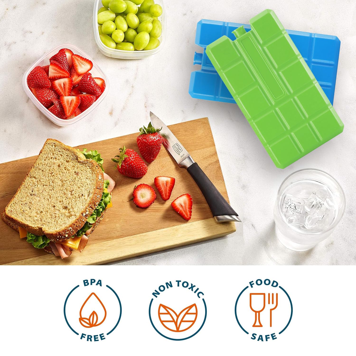 Bacone refrigerante per borsa refrigerante, 2/4/8 pezzi da 200 ml, elemento refrigerante riutilizzabile ultra sottile, adatto per esterni per mantenere gli alimenti freschi