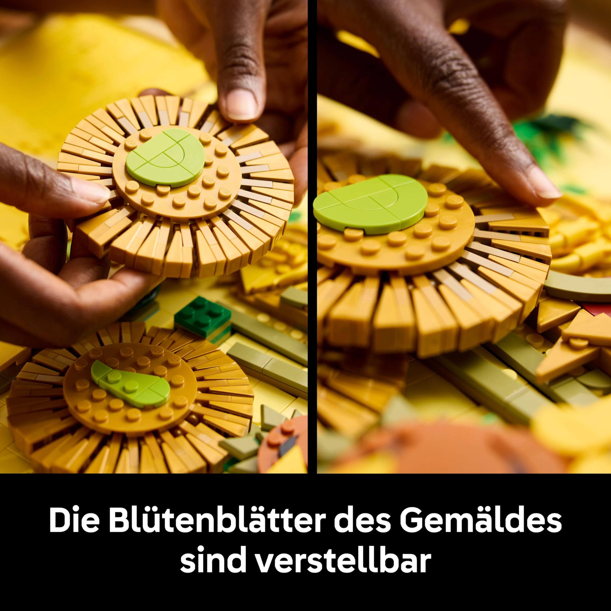LEGO Art Vincent Van Gogh – Sonnenblumen - 3D-Blumengemälde mit beweglichen Blüten - Deko fürs Wohnzimmer oder Büro - Bausatz für Erwachsene - Kreative Geschenkidee für Männer & Frauen 31215 | 3D-Blumenmalerei zum Zusammenbauen, bewegliche Blütenblätter,