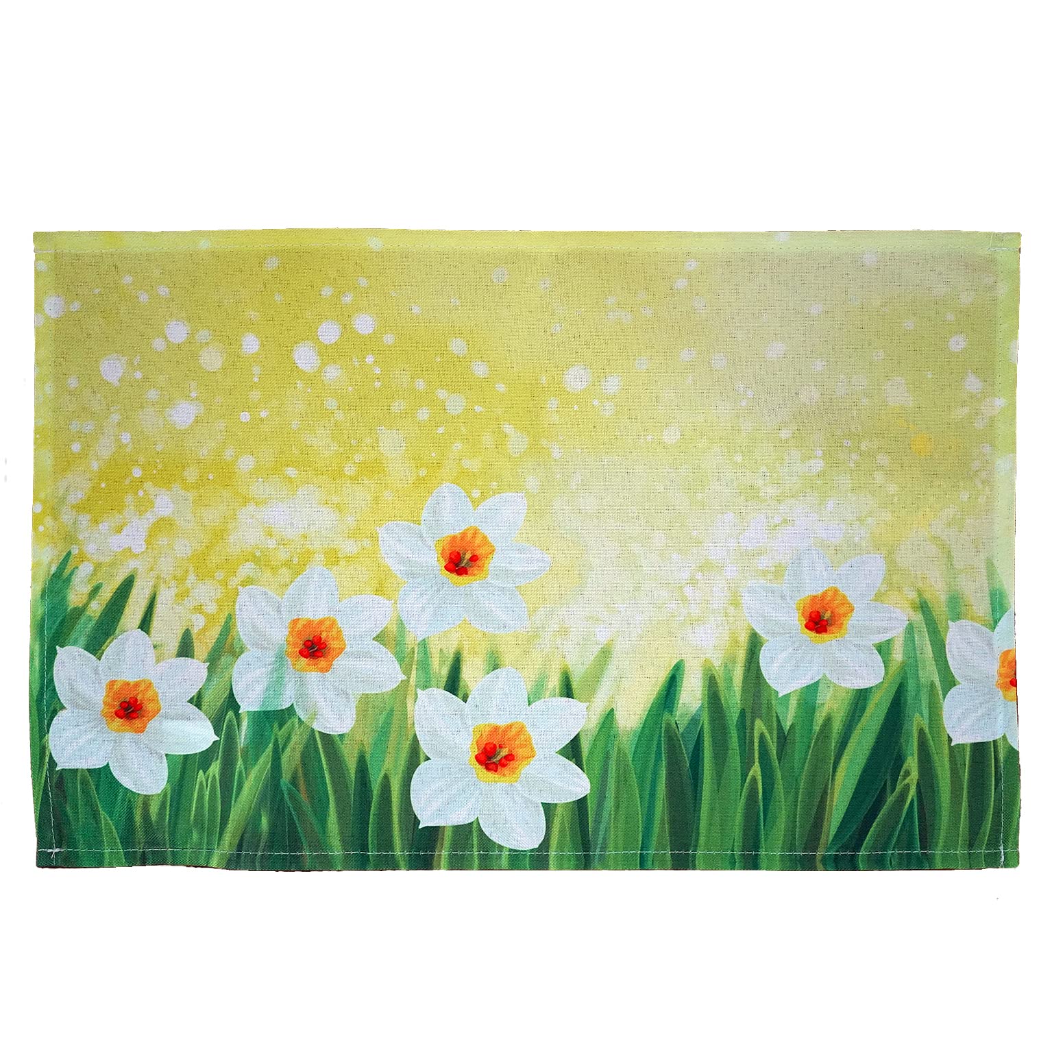 texpot Set of 2 Place Mats 30 x 45 cm 100% Polyester Easter Bells Flowers White Green, Easter Easter Bells Flowers White Green