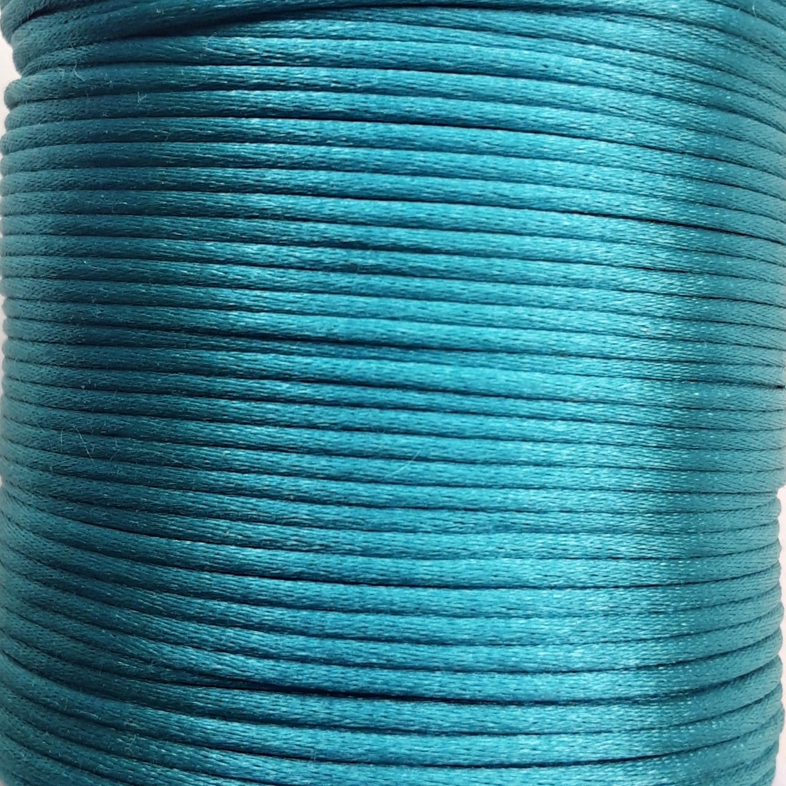 Mart-Mon Teal Satin Rattail Cord 2Mm X 25M, Silky Thread For Knotting, Bracelet Making, Jewellery, Sewing Crafts (Teal)