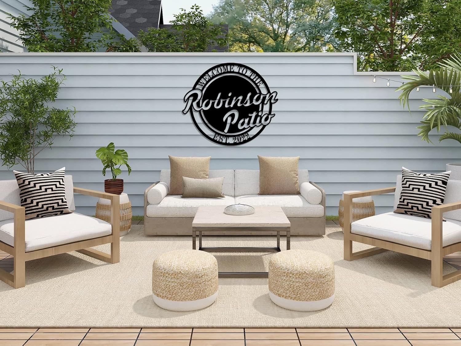 Personalized Patio Signs Outdoor Custom Pool Signs and Decor Outdoor Welcome to Our Backyard Bar And Grill Sign Wall Decor Backyard Metal Sign Personalized Outdoor Signs for Patio Housewarming Gift