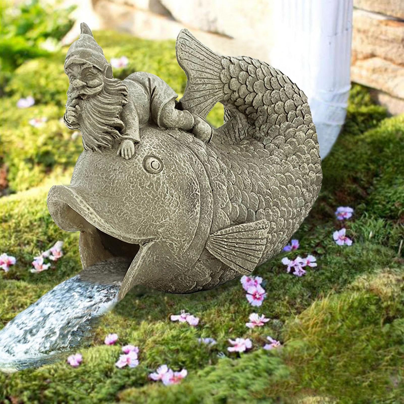 Extension de tuyau de gouttière décorative, Inverseur de tuyau, Statue d'extension de poisson nain