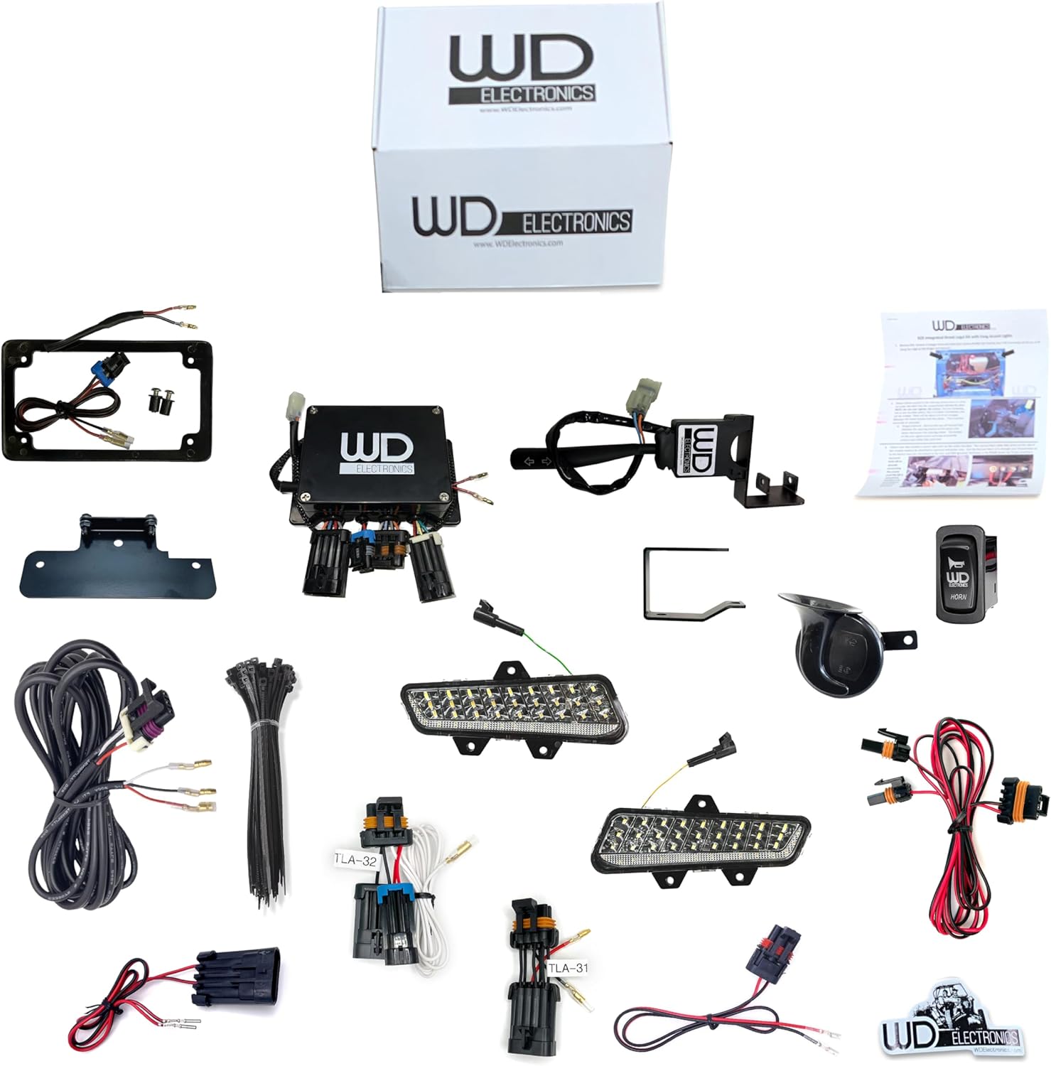 WD Electronics Compatible with 2024+ Polaris Ranger XD 1500 Ultimate Model - Integrated Street Legal Turn Signal Kit, Auxiliary Lights With Switch (Auxiliary lights with Signal Harness)