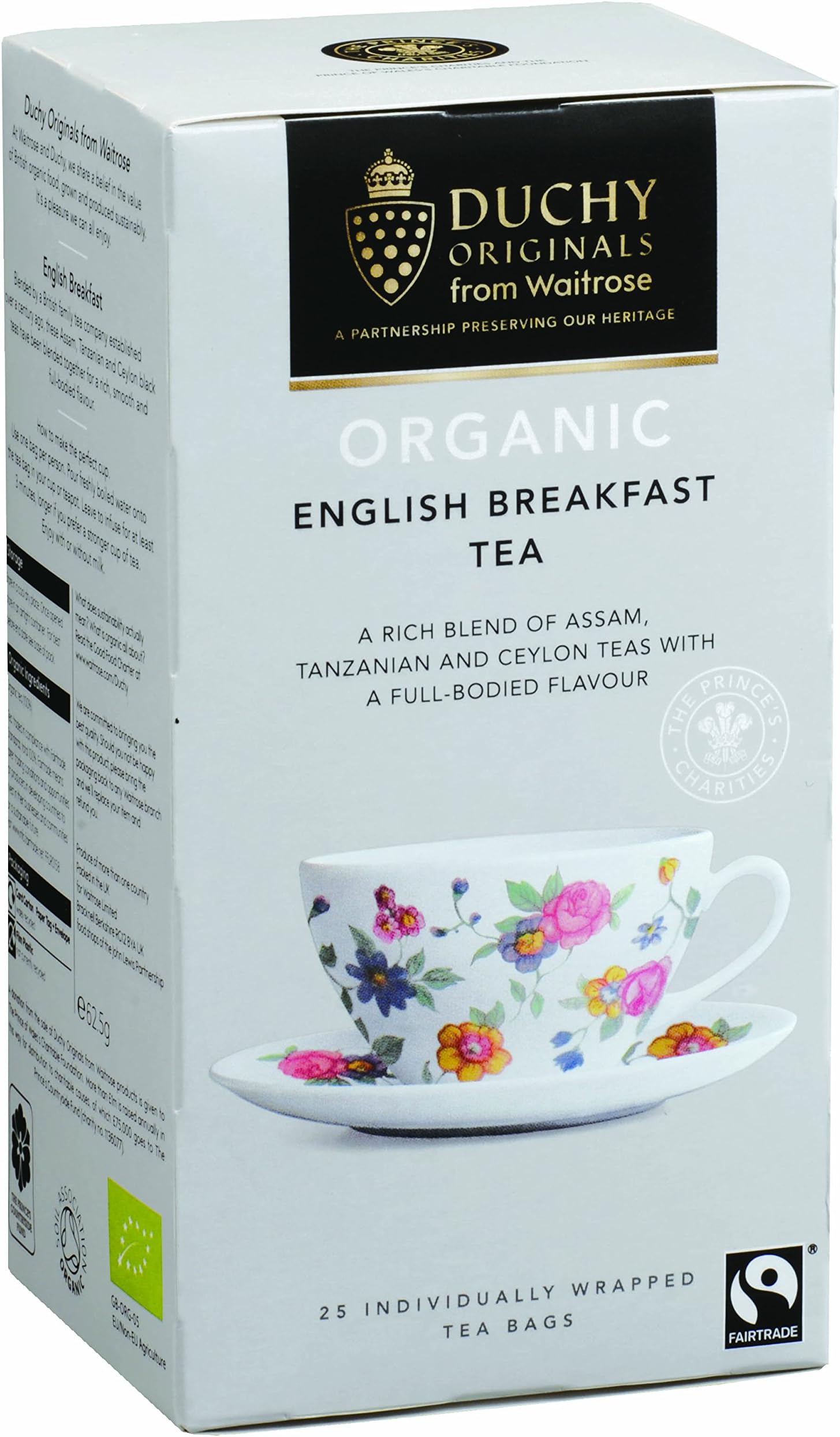 Waitrose Duchy Organic English Breakfast 25 Tea Bags 62g