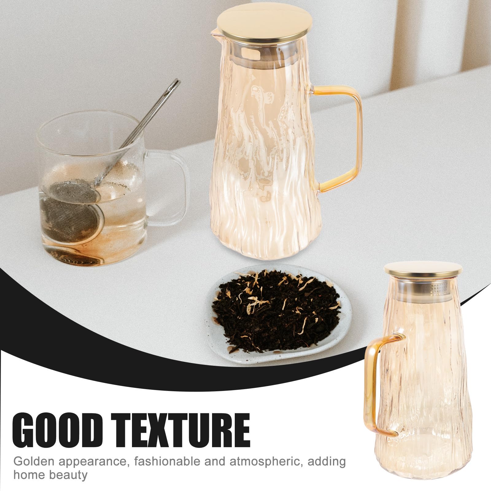 Jarra de Agua de Cristal 15 L Resistente al Calor y Frío Infusor para Té Helado y Zumos Dispensador Multifuncional para Nevera Jarra Tapa para Bebidas Infusionadas Casa