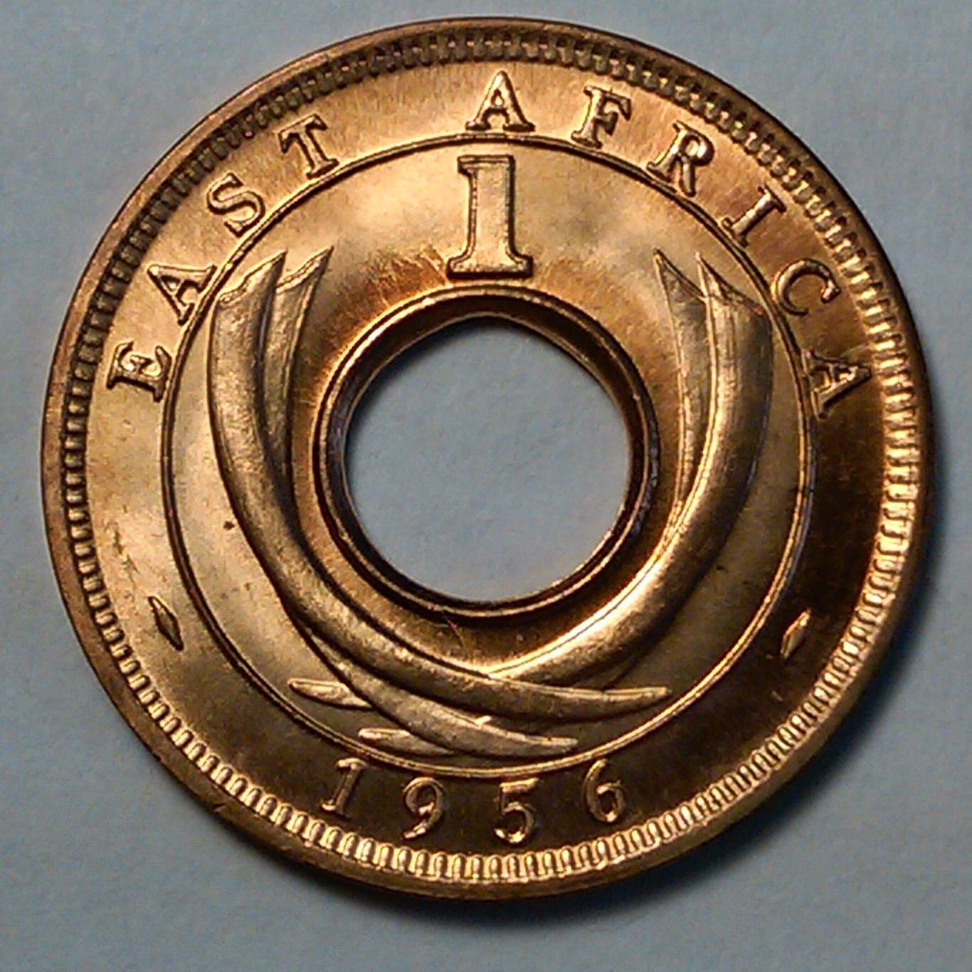 EAST AFRICA 1 CENT 1956 HOLED COIN - INSTANT PENDANT COIN NECKLACE