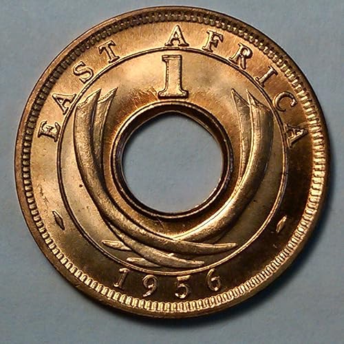 COLLAR DE MONEDA COLGANTE COLGANTE DE 1 CENTO 1956 DE ÁFRICA ORIENTAL