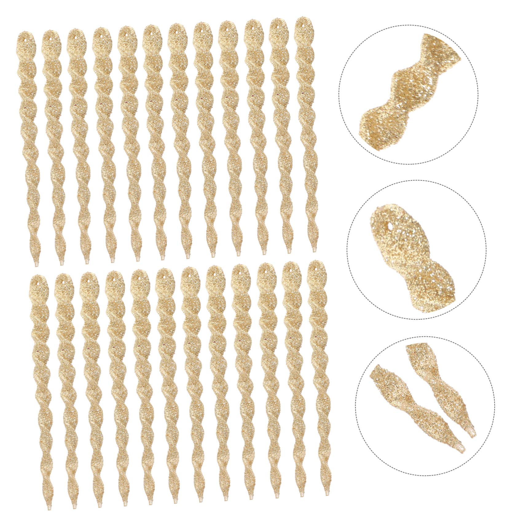 IMIKEYA 240 STK Zwiebel-Pulver- -Schnee-Nadel Christbaum anhänger christbaumanhänger Weihnachtsdekorationen weihnachtsschneeflockeverzierung Partyzubehör Christbaumschmuck Plastik Golden