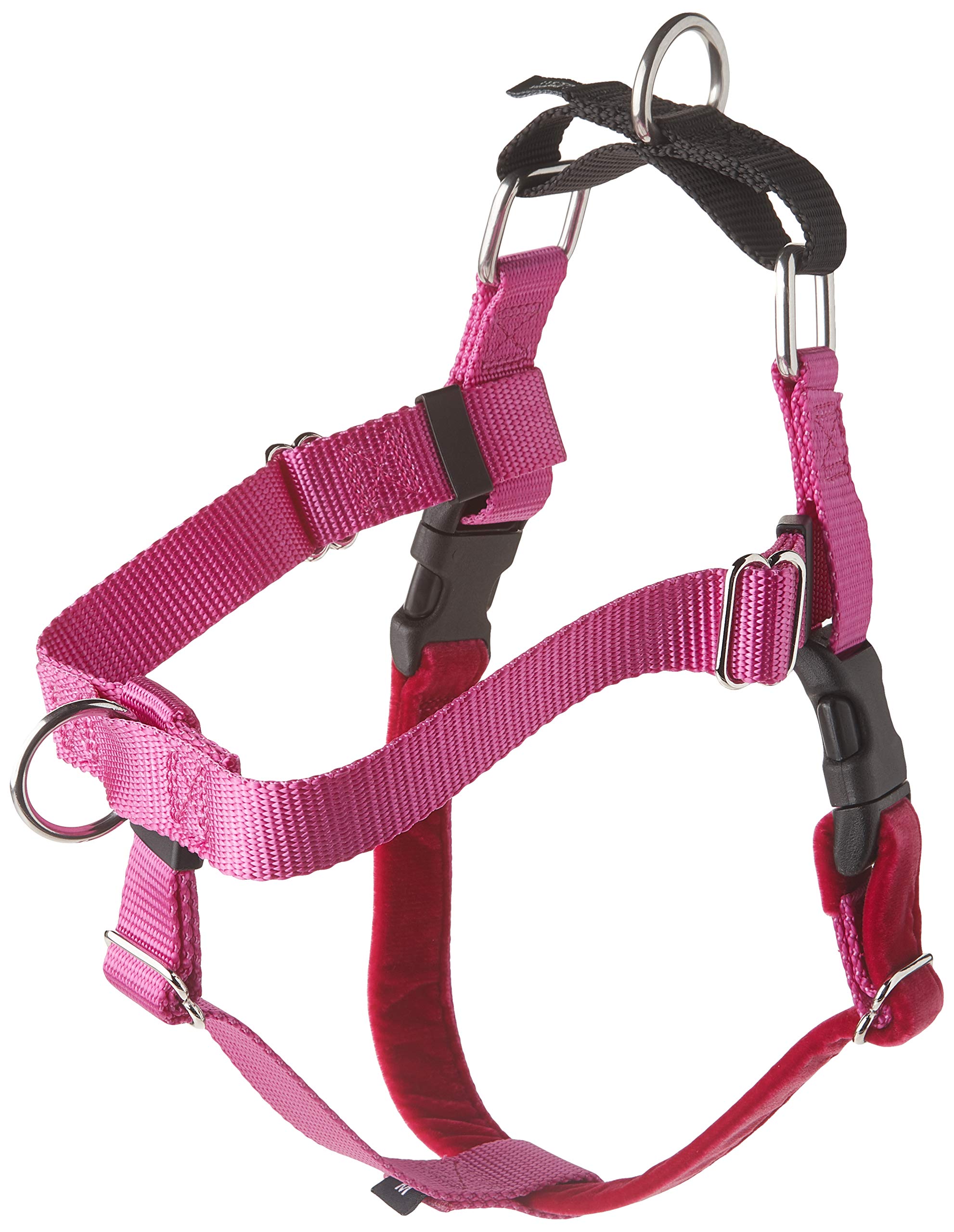 2 Hounds Design Freedom No Pull Dog Harness, Adjustable Harness, Easy Walking & Comfortable Control, Fits Small, Medium & Large Dogs, Solid Colors, Made in USA, 1" MD, Raspberry