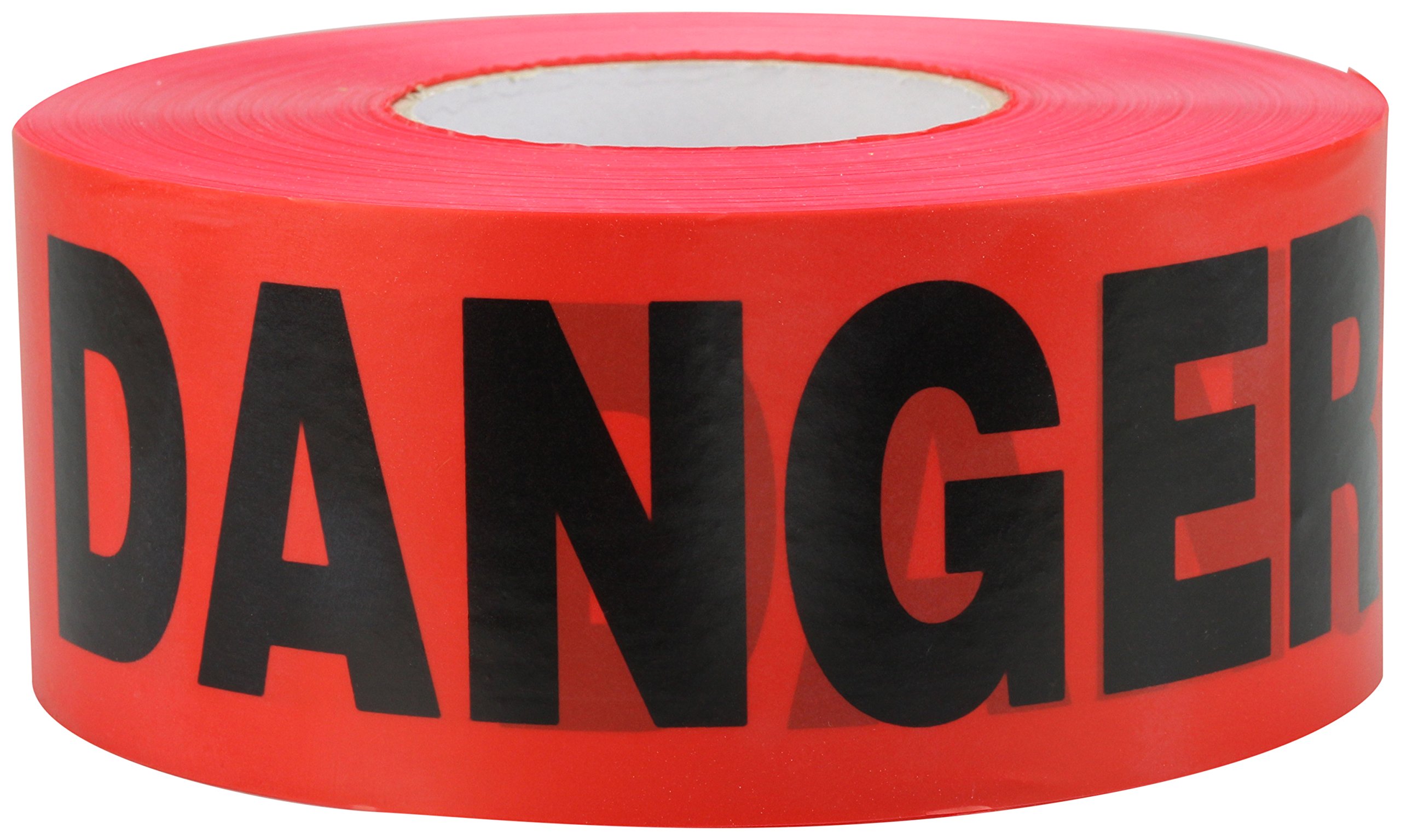 C.H. Hanson 19005 Red Danger Barricade Tape, Economy, 1.5 mil, 1000 ft