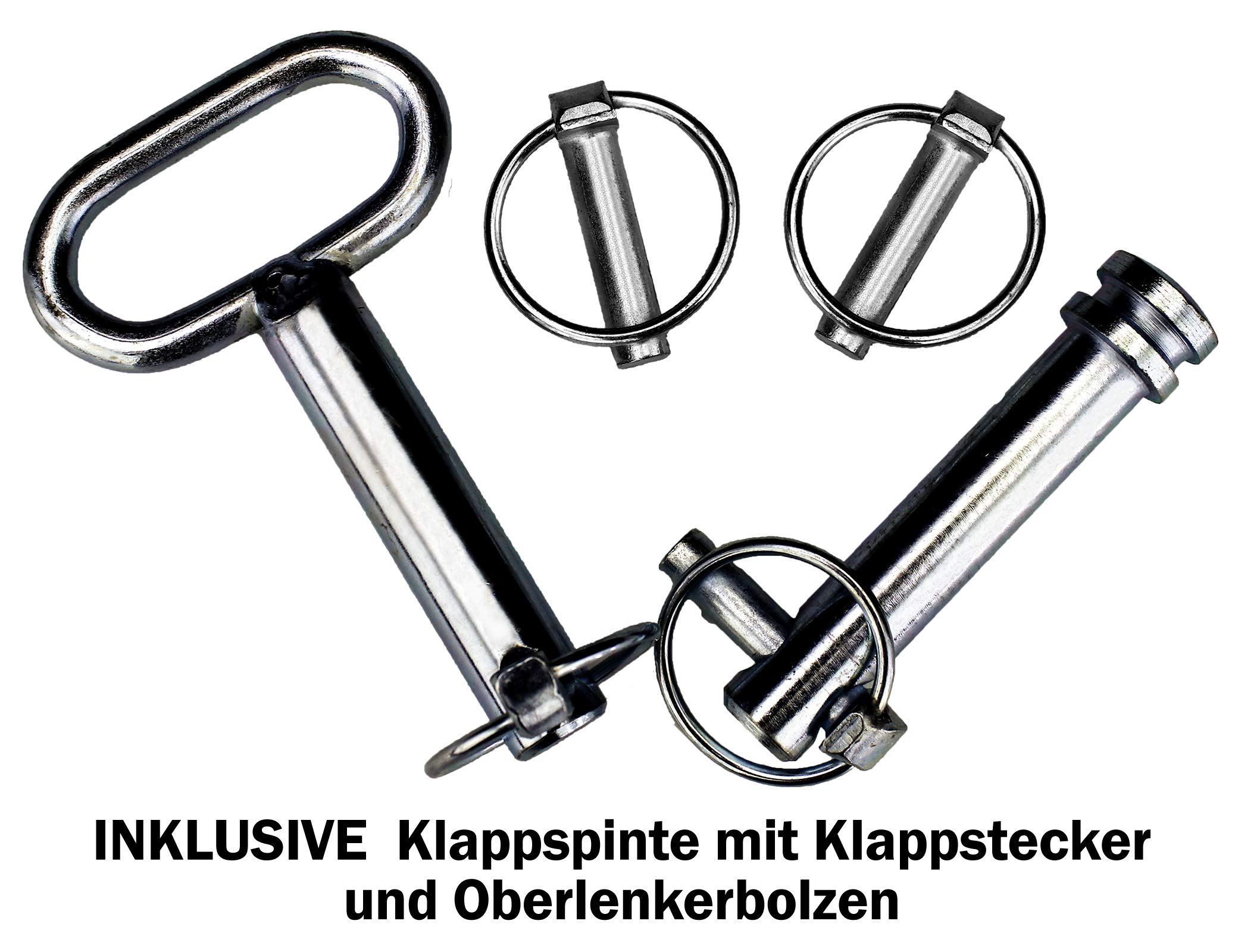 Ackerschiene Dreipunkt-Aufhängung Kat. 1 – verdrehsicher bis 2,5 t – mit Kugelkopfbolzen & Anhänger-Zugmaul – 506 mm