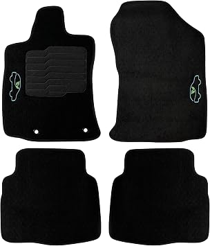 ecoMats Carpet Floor Mats Compatible with 2020 to 2025 Subaru Outback/Subaru Legacy with Driver Heel Pad and Safety Locks, Front and Rear, Custom Fit, Black