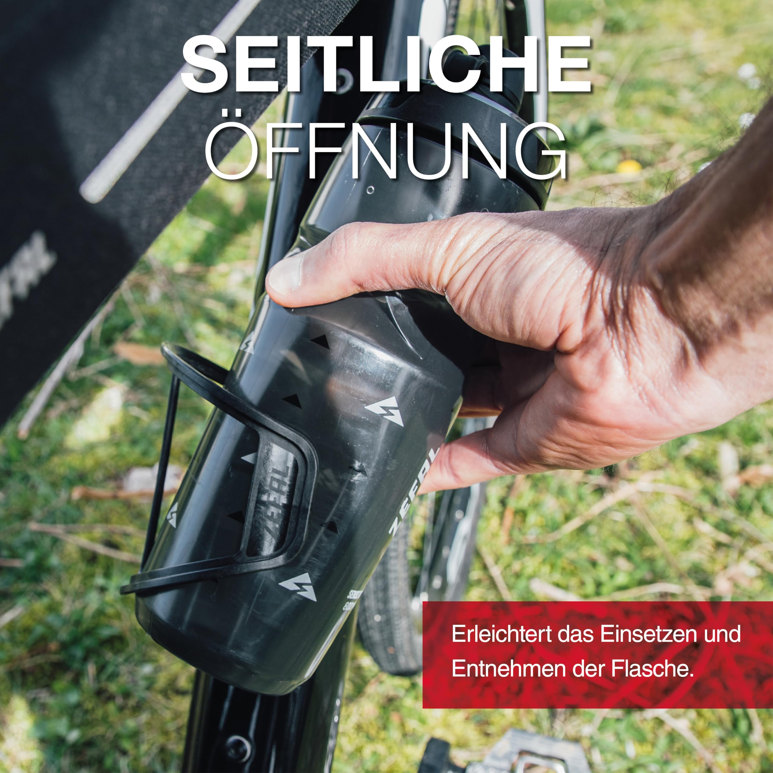 ZEFAL Pulse S2 Set - 2 x Carbon Flaschenhalter Fahrrad Seitlich - Gravel und MTB Flaschenhalter Seitlich Links und Rechts - Leicht und Robust Getränkehalter Fahrrad - 28g x 2