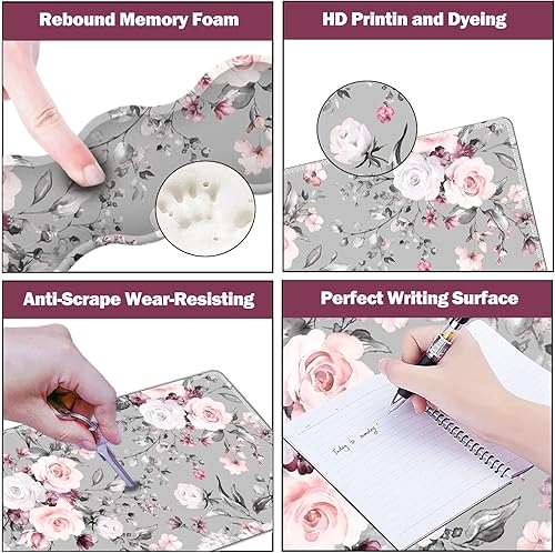 Miniatura 7 de ARTSO Alfombrilla de mouse extendida para juegos, reposamuñecas para teclado, juego de almohadillas para mouse con soporte para muñeca, base de goma