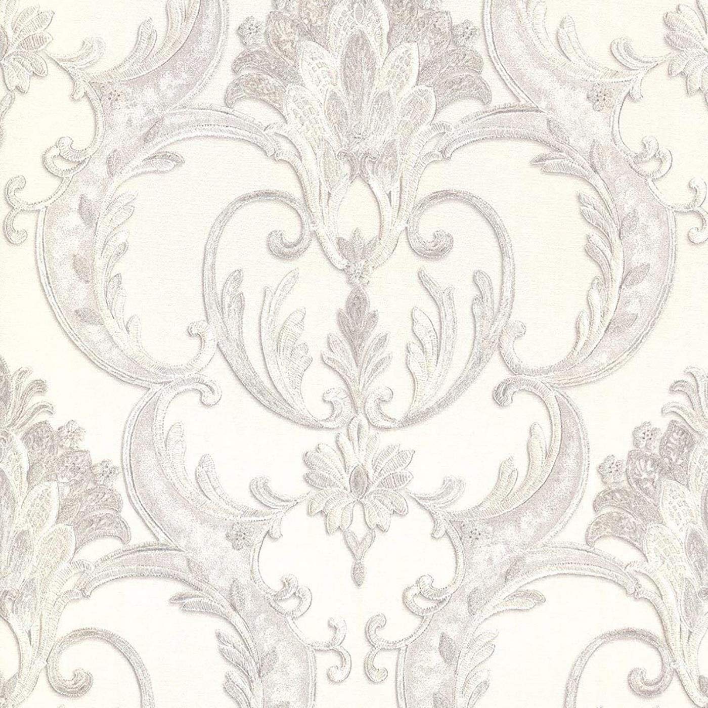Yöl White Full Roll Debona Damask White