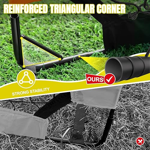 Miniatura 4 de Juego de porterías de fútbol para niños para patio trasero, portería de fútbol portátil para niños pequeños 2 de 4 x 3 pies, 6 x 4 pies, 7 x 5 pies,