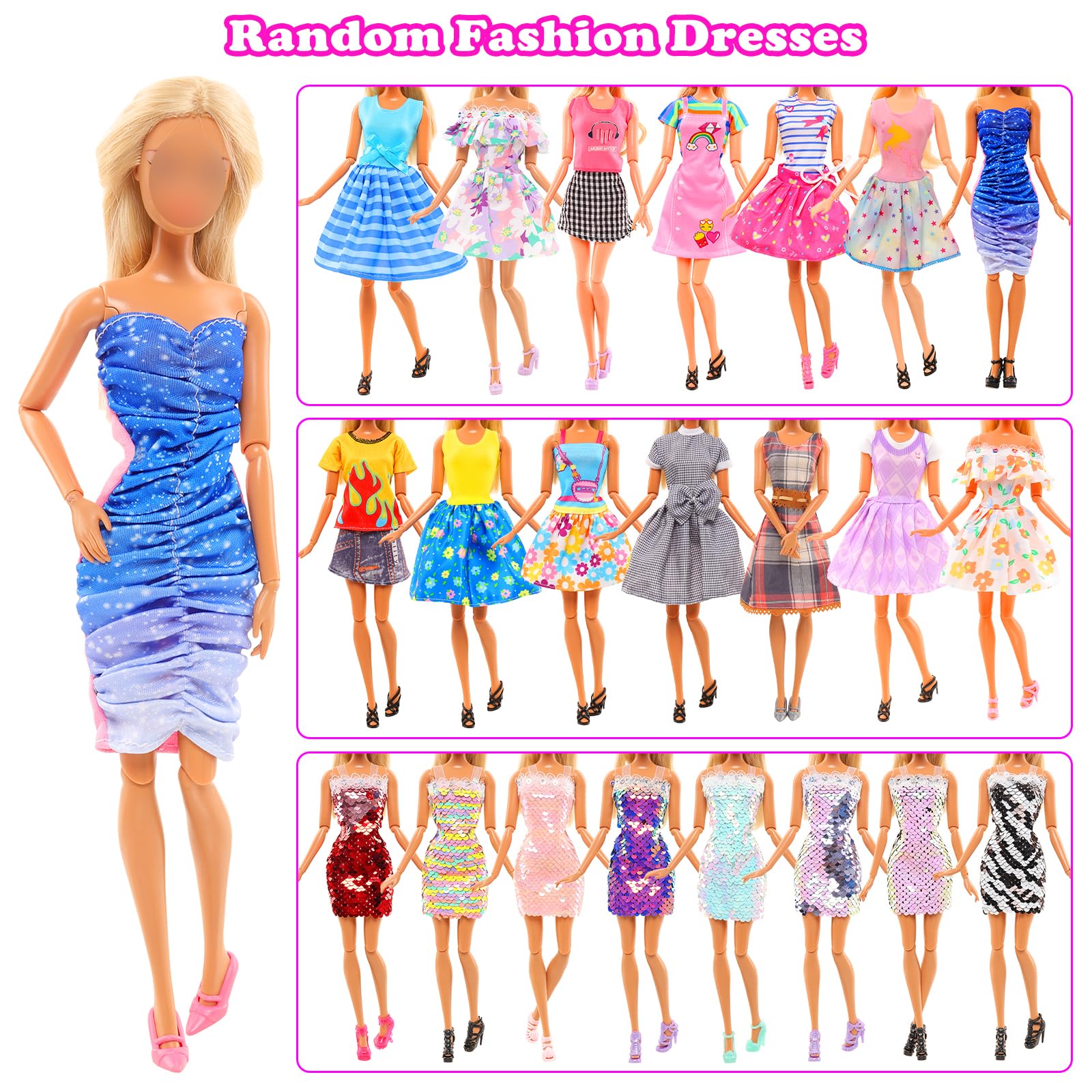 Barbie Muñeca Paquete De 91 Ropa Y Accesorios Para Muñecas,