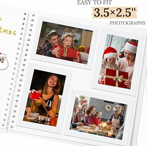 Vista 201 de Álbum de recortes de 8 x 8 pulgadas, álbum de recortes de papel kraft de tapa dura, álbumes de fotos, 40 páginas, perfecto para fotos de 4 x 6 / 5 x