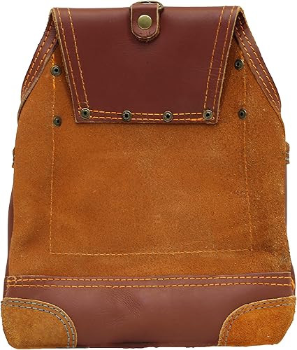 Miniatura 6 de Bolsa de herramientas de cuero para carpintero Lo mejor para electricistas, fontaneros, manitas y enmarcadores 10 bolsillos con 2 soportes de