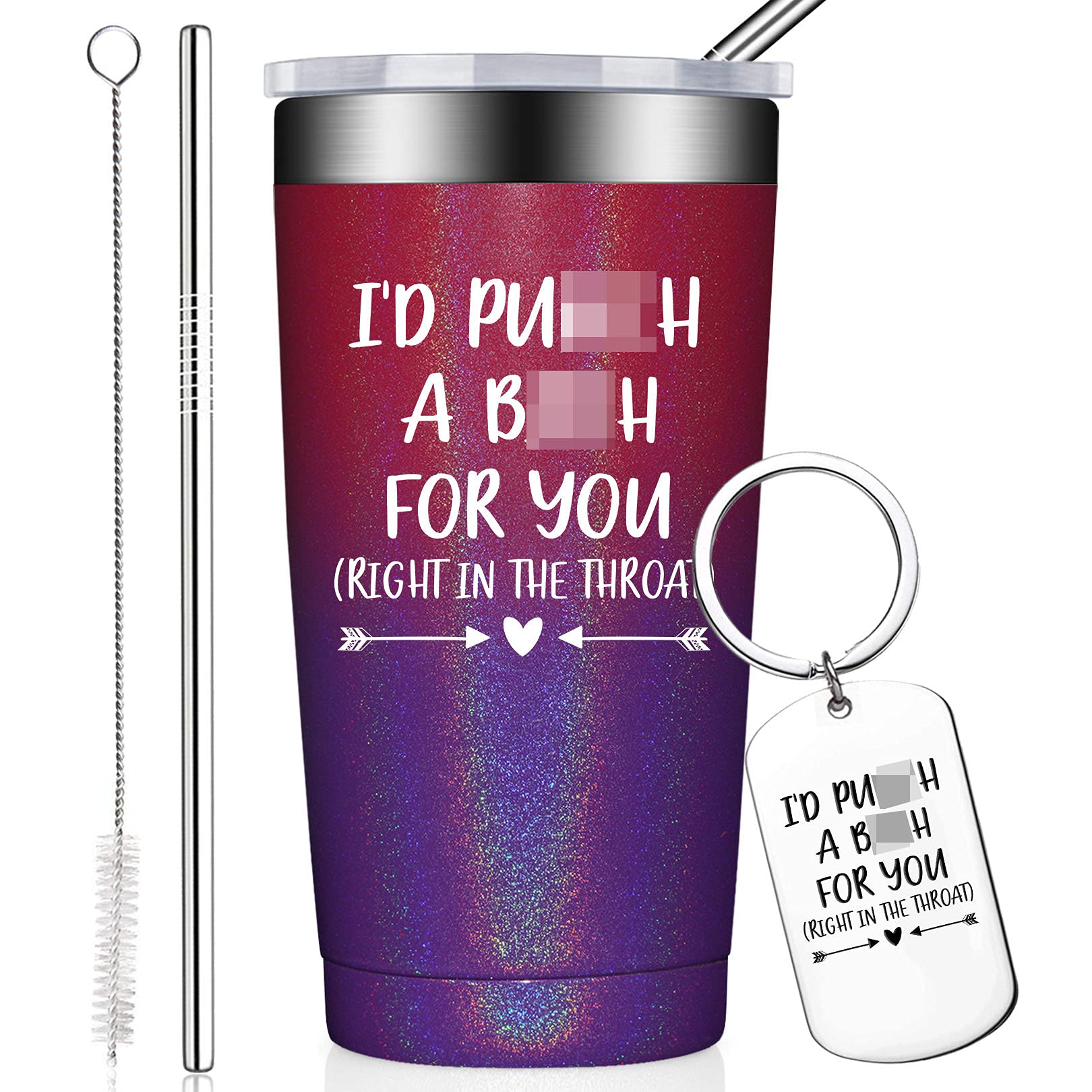 BIRGILT I'd Punch A B for You Gifts - Birthday Gifts for Women - Funny Gift for Sister, Mom, Girlfriend - Graduation Friendship Gift for Women, Best Friend Female, Bestie - 20oz Tumbler for Her