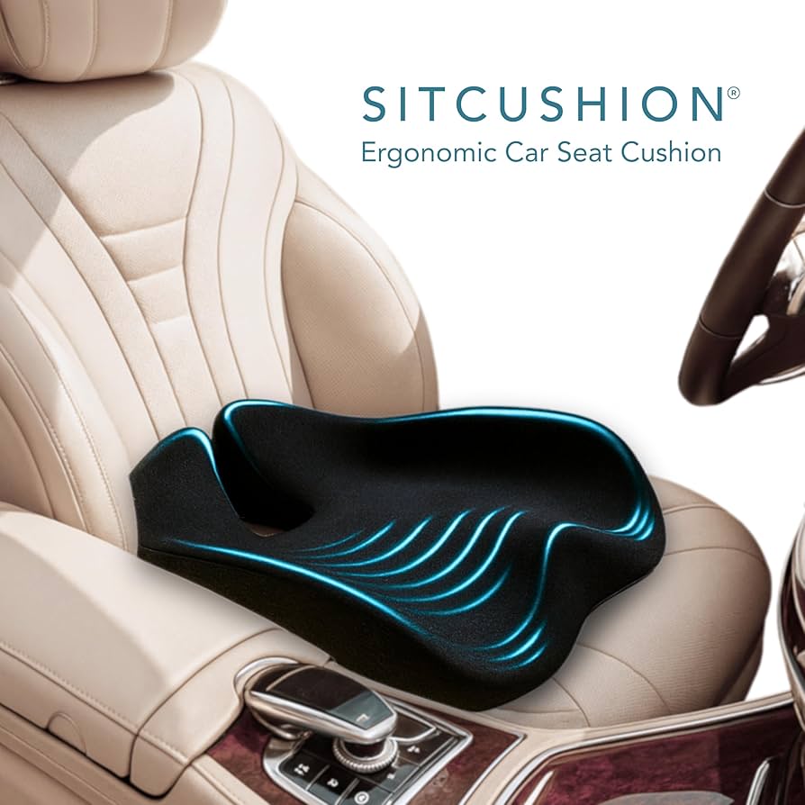 Harlier Premium Car Seat Cushion, Memory Foam Driver Seat Cushion To Improve Driving View, Sciatica & Lower Back Pain Relief - Seat Cushion For Car