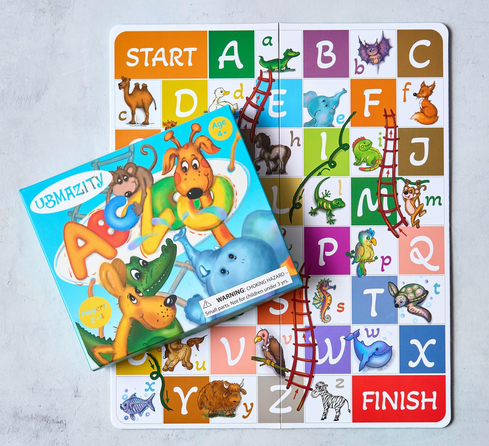 ABC Zoo Chutes And Ladders Board Game, Language Development Toy, Alphabet