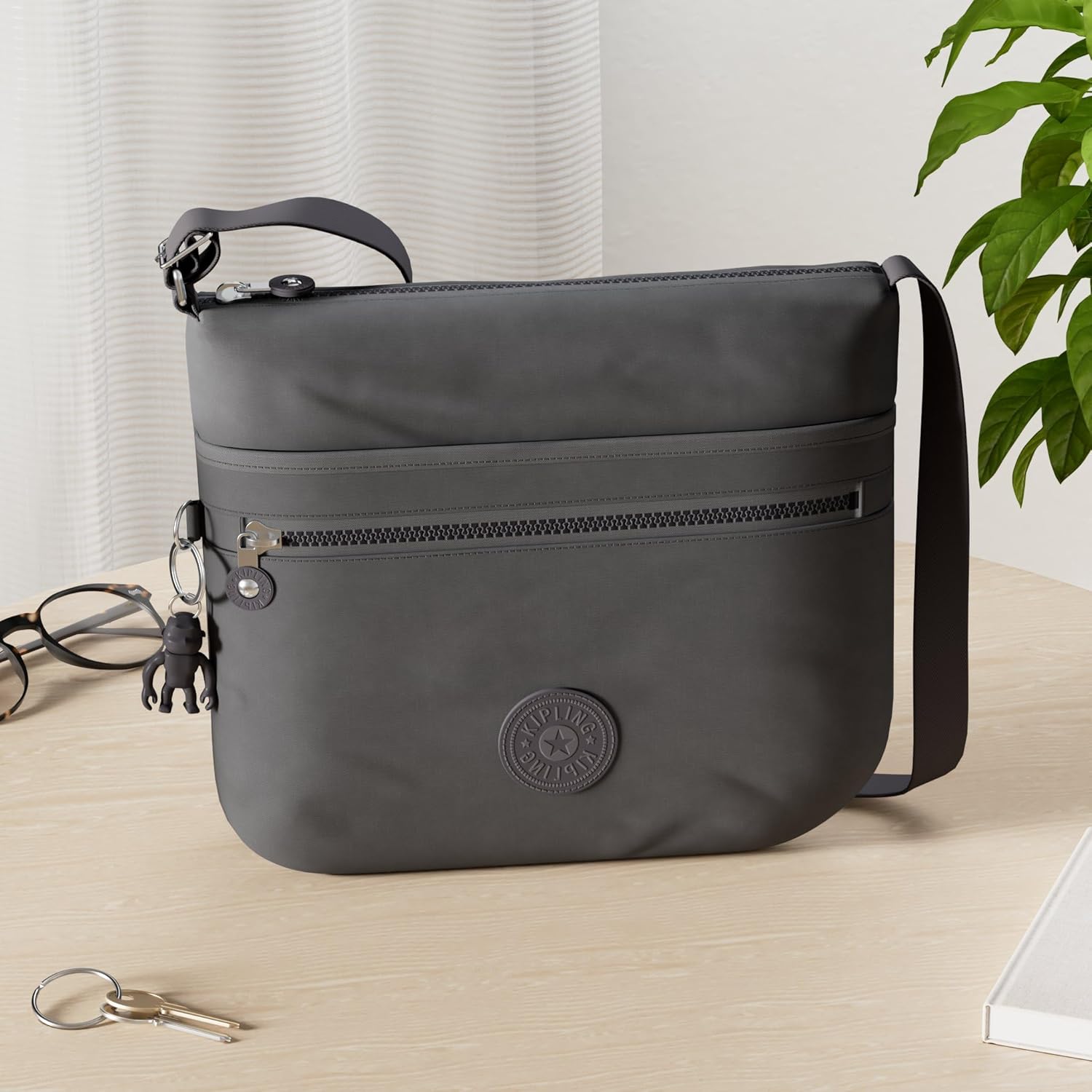 Kipling Unisex's Arto Crossbody, 4x29x26 cm, Charcoal