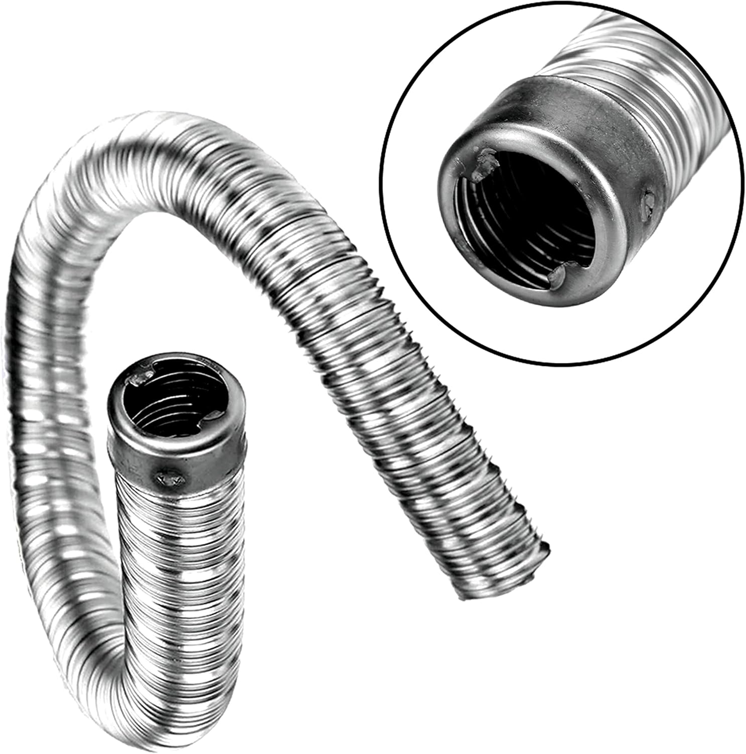 1Pack 22mm/24mm 60cm/100/200cm Dual-layer Air Diesel Heater Exhaust Pipe w/Cap Exhaust Muffler Silencer For Webasto Eberspacher HeaterWith Camps (ID:24mm, Length:2m)