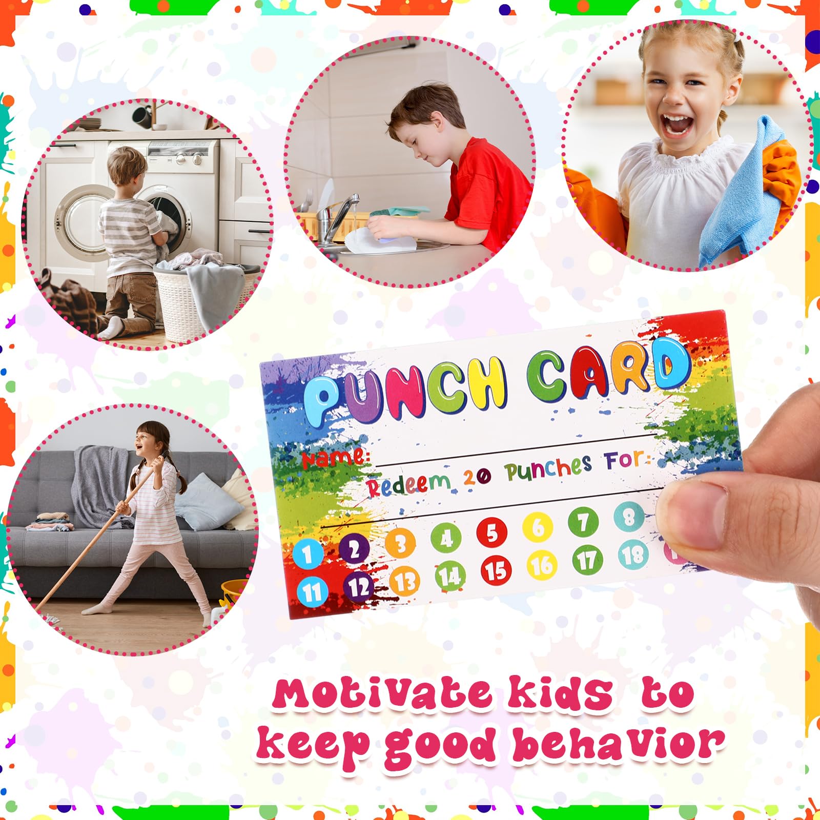 Snapklik.com : Fumete 400 Pcs Punch Cards For Classroom Reward Cards ...