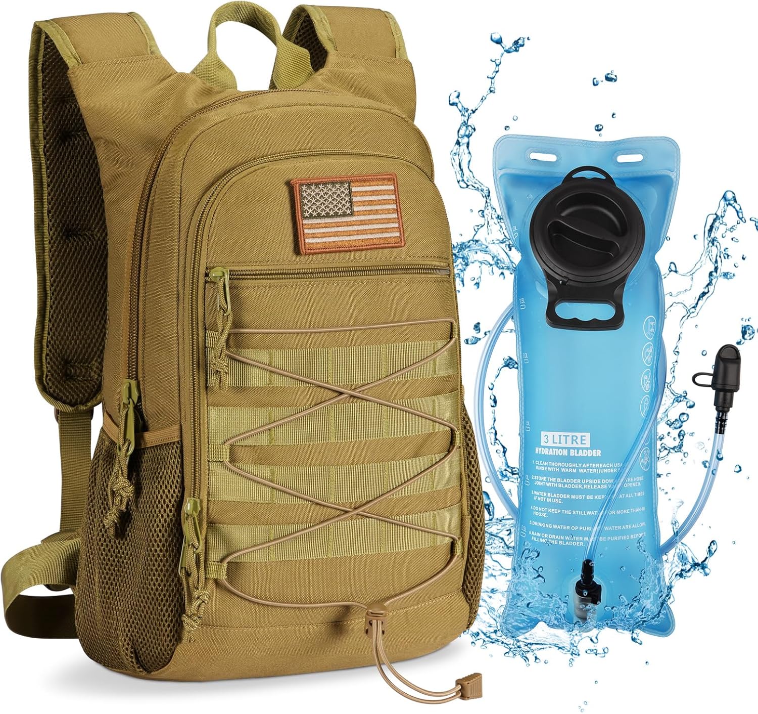 CVLIFE 3L Hydration Backpack Lightweight, 900D Heavy Duty Water ...