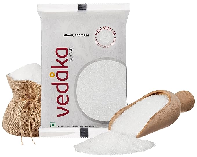 Amazon Brand - Vedaka Premium Refined Sugar (Small Crystals), 1 kg