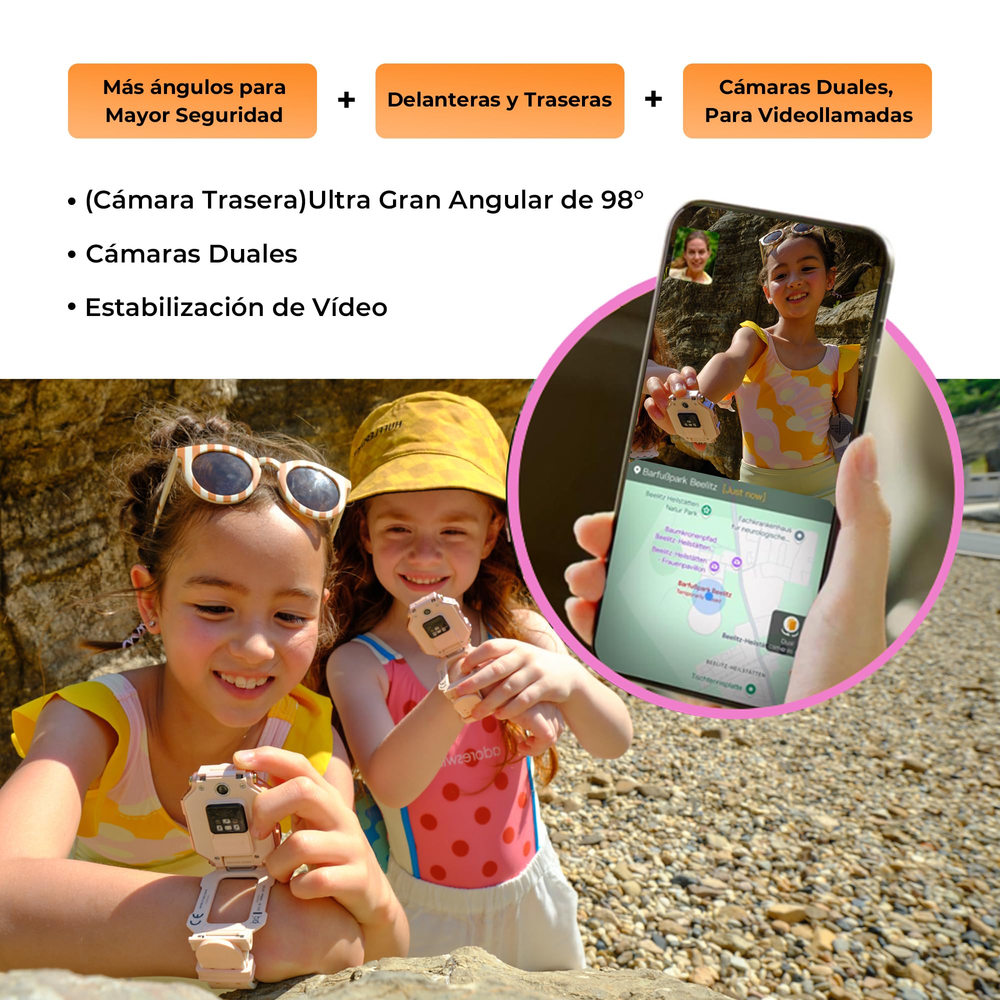imoo X10 Reloj Inteligente Niño con GPS y Llamadas - 1.6alla, SOS, Localización en Tiempo Real (hasta Planta), App de Control Parental, IP68 - Smartwatch Niños 3-12 Años para Seguridad y Comunicación