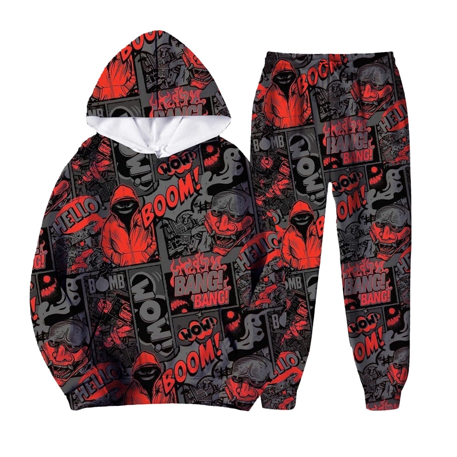 Tute da Ginnastica Uomo Due Pezzi Abbigliamento Sportivo con Cappuccio Tuta Traspirante Training Homewear per 2 Jogging Fitness Sportiva Set Felpa E Pantalone Autunno Inverno