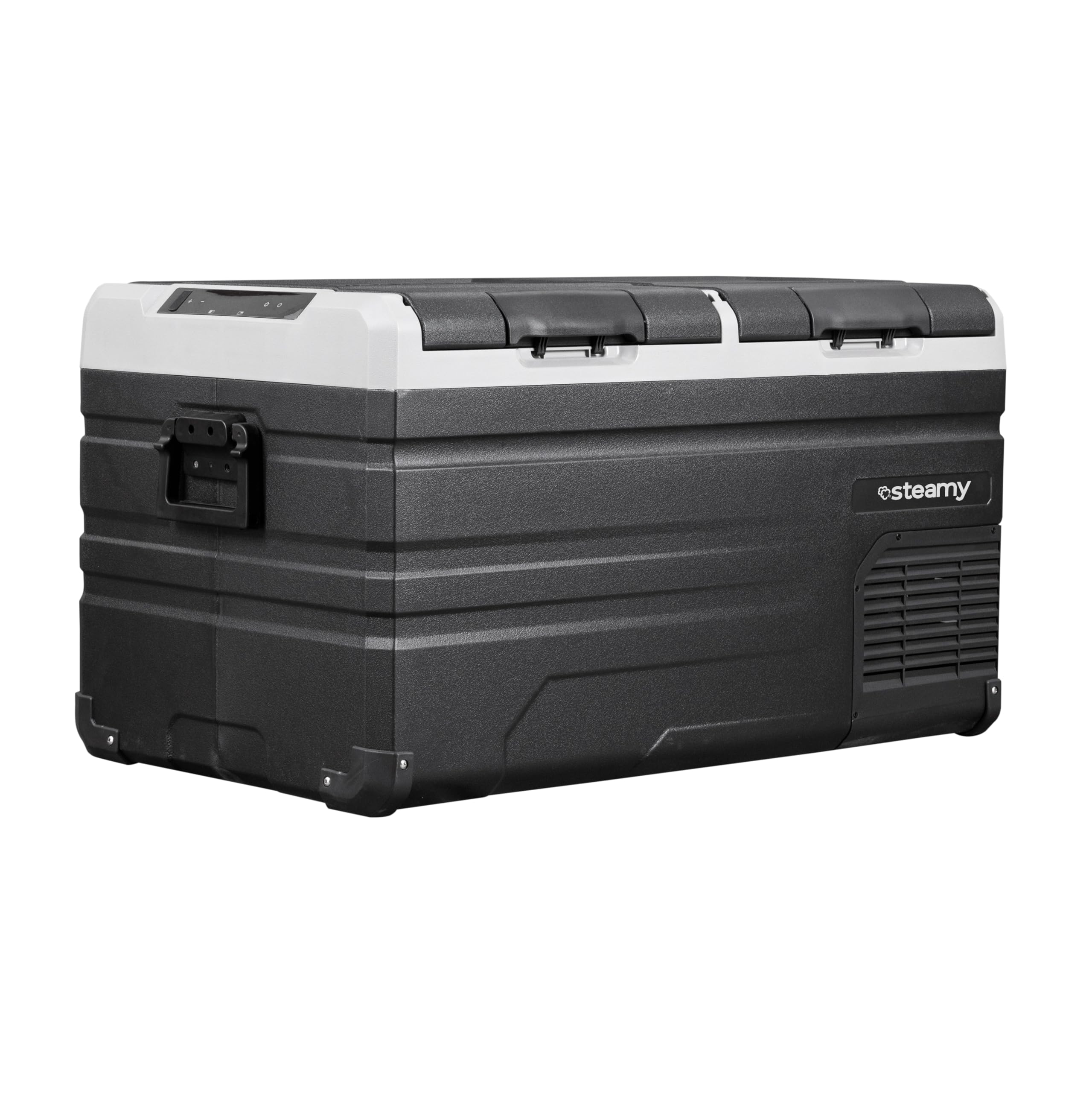 Steamy-E Dual Zone 75, glacière électrique à compresseur, 72 litres, 12V/230V, pour Garder au Chaud et rafraîchir, pour Le Camping