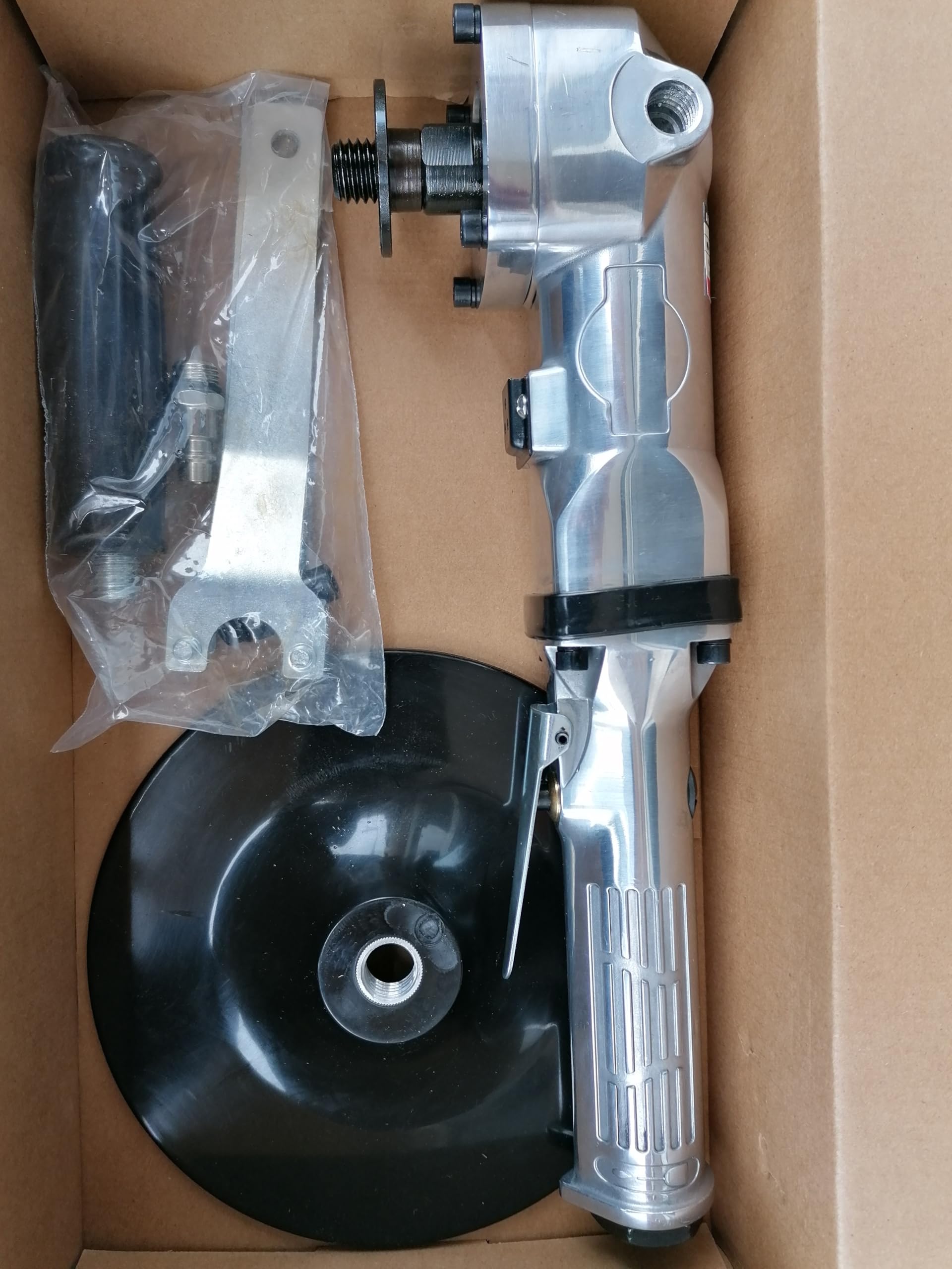 SIO Lijadora Pulidora Neumática Angular 175 mm – 2.500/4.500 RPM – Herramienta Aire Comprimido Profesional para Pulido y Lijado – Pulidora Angular Taller Automoción Carrocería Alta Potencia