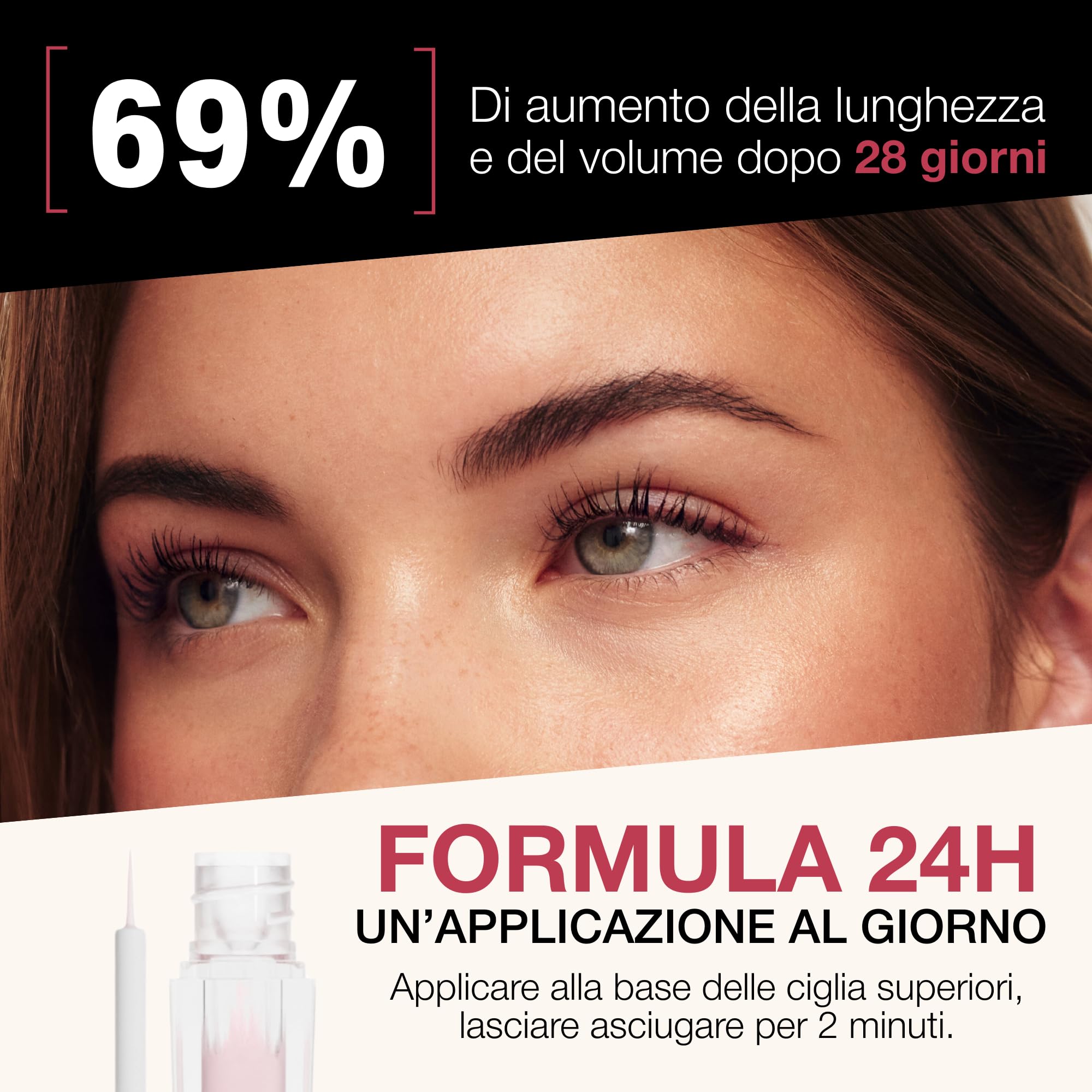 ROSEGOLD ROSELASH Siero Ciglia Eyelash Serum Lash Serum per Ciglia Più Lunghe Folte e Spesse - 99% Naturale - Made in France - Senza Ormoni Senza Profumo Vegan Cruelty Free