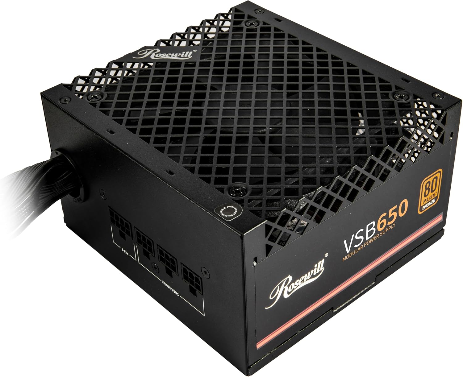 VSB 650W 80+ Bronze, ATX 3.0 & 3.1 Compatible, Semi-Modular Power Supply, PCIe 5.1 12V-2x6 Connector, 105°C/221°F Japanese Capacitor, 120mm ICB Silent Fan - 5 Year Warranty