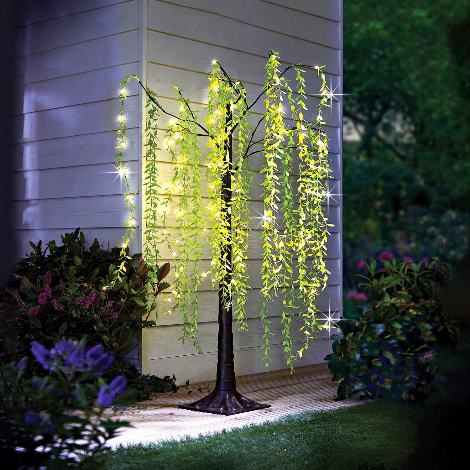 3 PAGEN Solar Lichterbaum 150 Cm – 120 LEDs, Warmweiß, Dauer- & Blinkfunktion, Garten-Deko