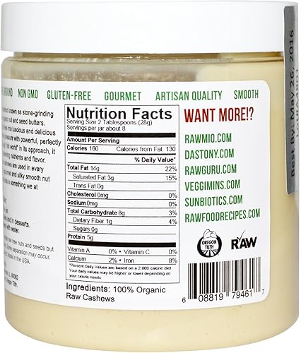 Miniatura 2 de Windy City Organics Mantequilla de anacardo Dastony - 8 oz