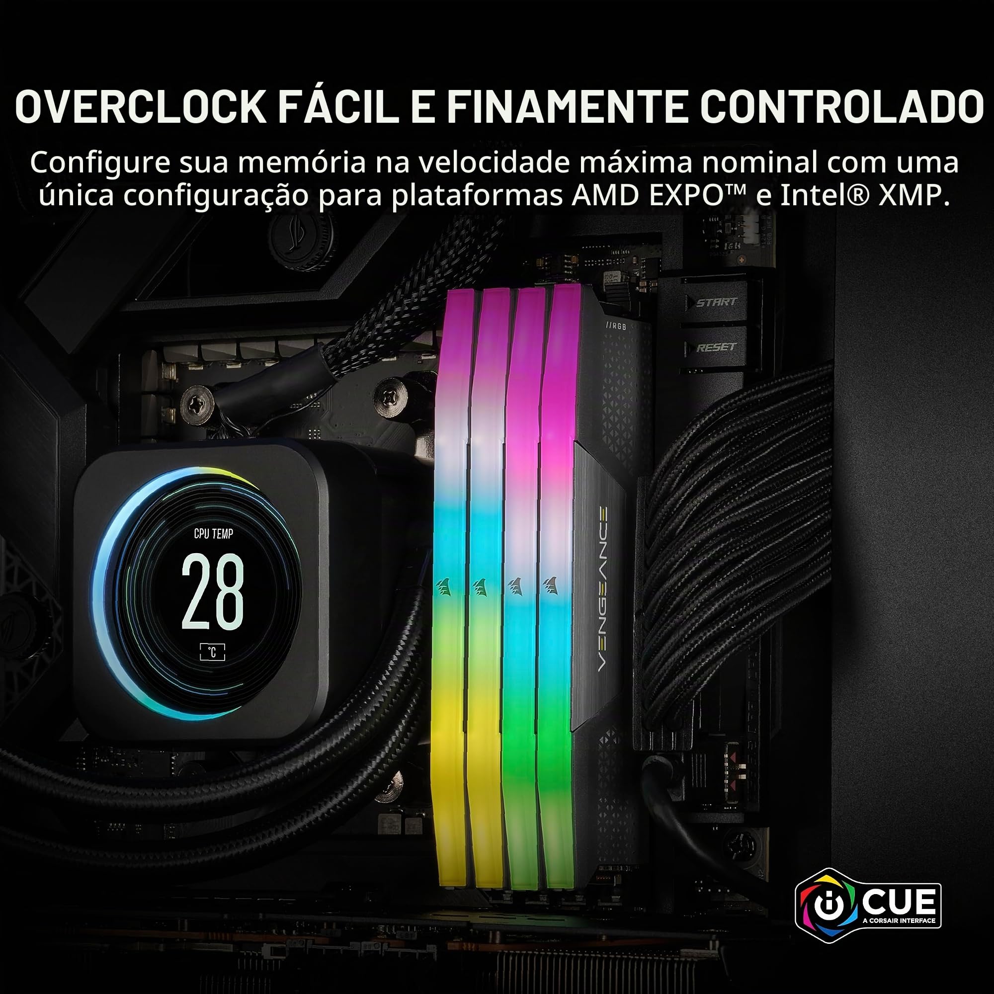 CORSAIR VENGEANCE RGB DDR5 RAM 32GB (1x32GB) 5600MHz CL40-40-40-77
