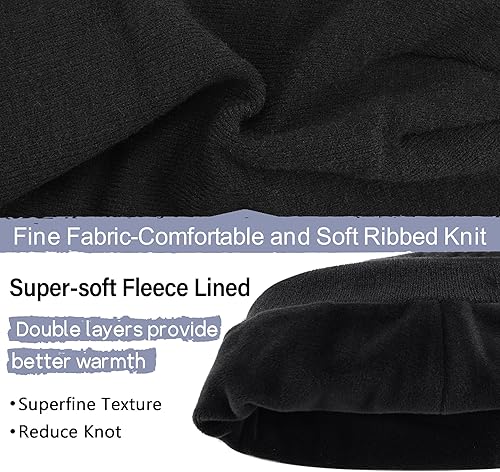 Miniatura 2 de FZ FANTASTIC ZONE Gorros de invierno cálidos para mujer y hombre, gorro de punto holgado con forro polar para mujeres y hombres