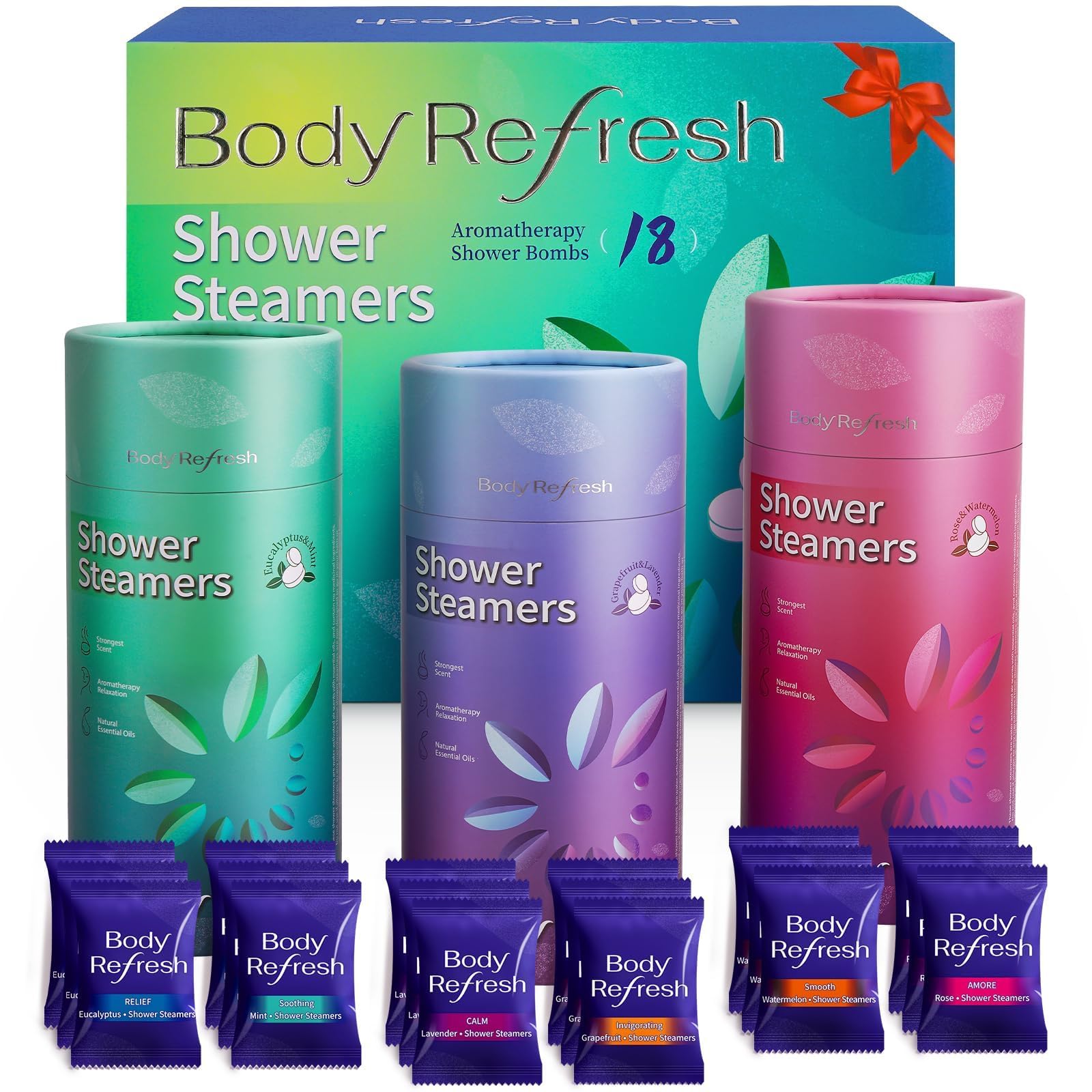 BodyRefresh Shower Steamers Bombas de ducha 18pcs Aceite Esencial Cuidado Personal Regalos de Cumpleaños para Mujeres Regalos de Navidad Regalos para Mujeres Adultas