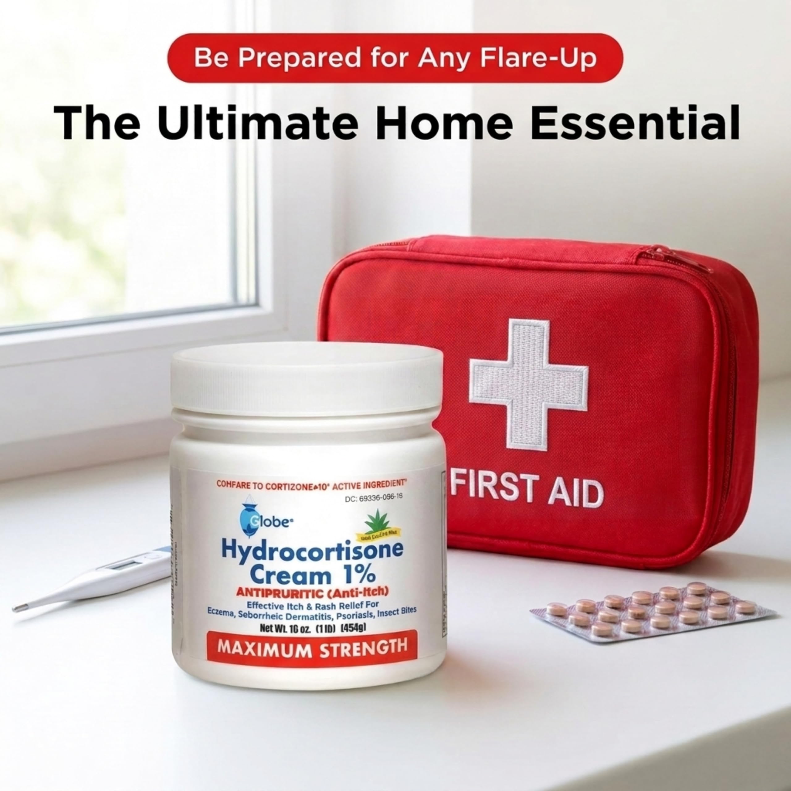 Globe Hydrocortisone Cream 1% with Aloe, Maximum Strength, 16 oz Jar — Amazon image 6
