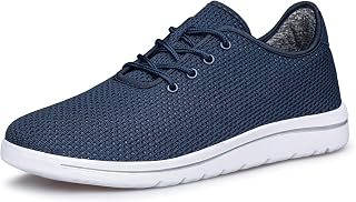 AMANSSE Men's Walking Shoes Breathable Non Slip Athletic Gym Workout Cross Training Fashion Sneakers Navy Blue Size 9.5