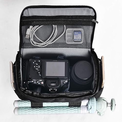 Miniatura 3 de FOSOTO Funda impermeable (con cubierta de lluvia) para cámara de hombro compatible con Nikon D5600 D750 D3300 Canon Rebel SL2 T7i EOS 80D 60D Sony