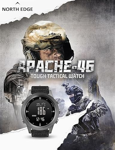 Miniatura 6 de NORTH EDGE Military Watch for Men Large Face Tactical Survival Digital Wrist Watch with Altimeter, Compass, Barometer, Waterproof, Pedometer for