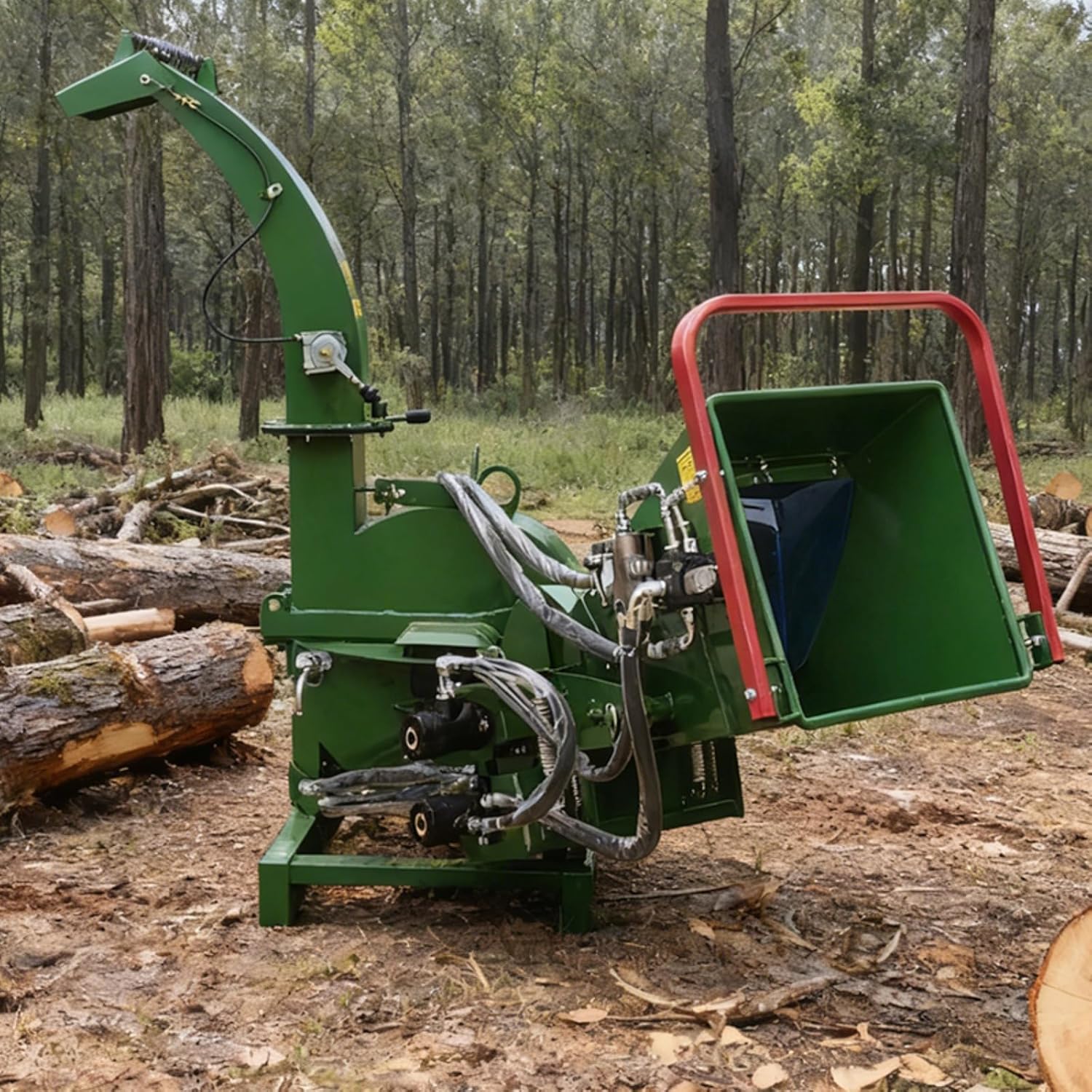 Wood Chipper with Adjustable Discharge Branch Processing Equipment for Farm Use and Outdoor Maintenance