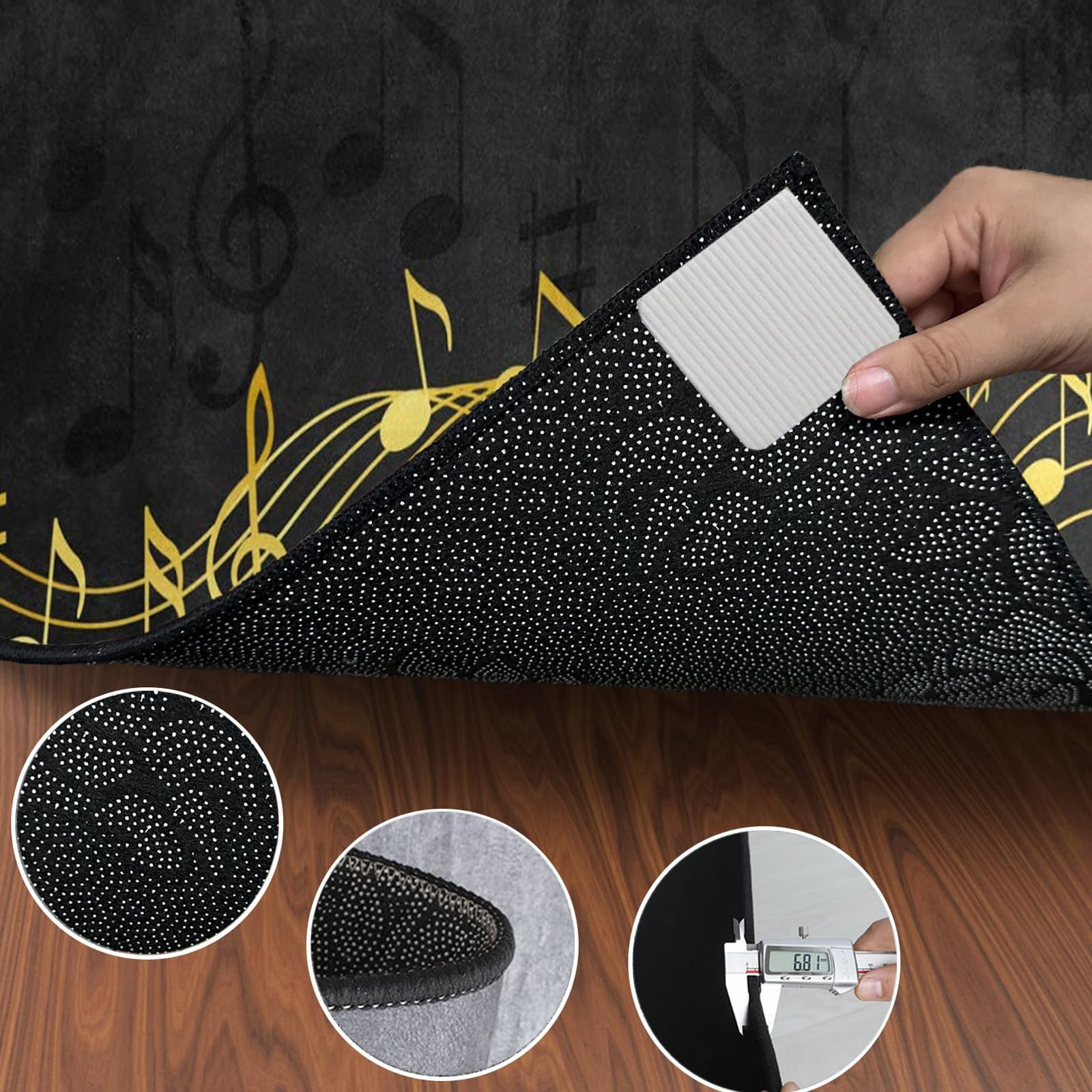 Tapis de Batterie Tapis de Tambour antidérapant 120 x 80 cm Tapis Batterie électronique, Tapis Insonorisé pour Grosse Caisse Batteries Caisse Claire Instruments de Musique Tapis de Sol