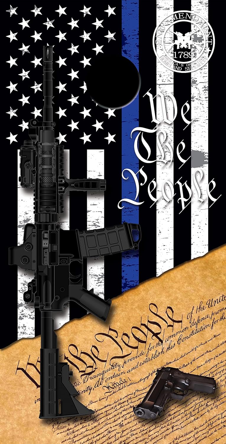 Tower Decals Distressed Thin Blue line American Flag US Constitution Cornhole Board Skins Set of 2